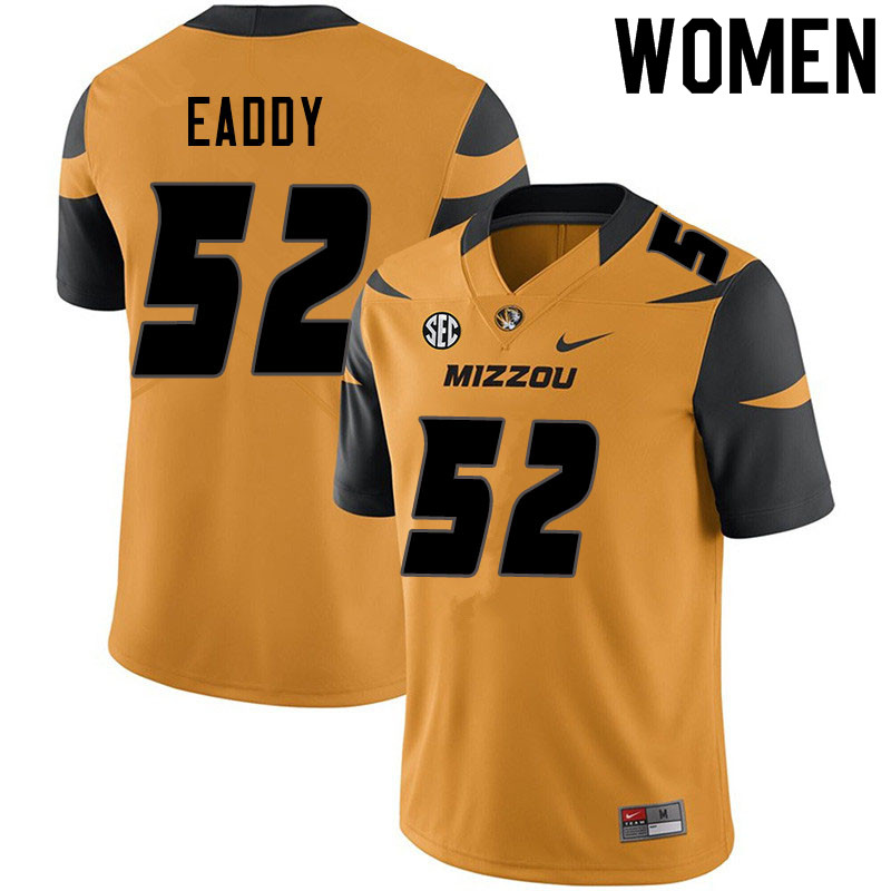 Women #52 Myles Eaddy Missouri Tigers College Football Jerseys Sale-Yellow